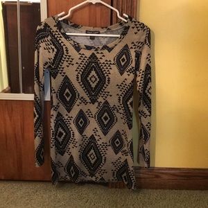 Tan and black printed tunic